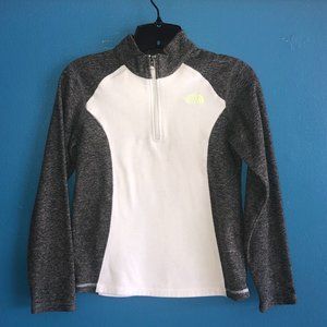 Grey/White Fleece Girls North Face Pullover